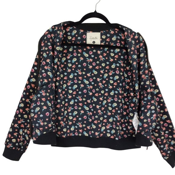 Sybilla Collection Floral Bomber Jacket Sz S Multicolor Zip-Up Lightweight Women - Picture 6 of 12